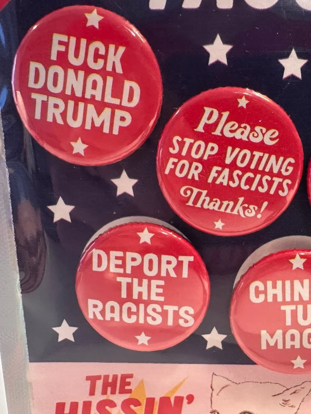 The Hissin' Kitten Anti Fascist Button Magnet Pack (set of 5)